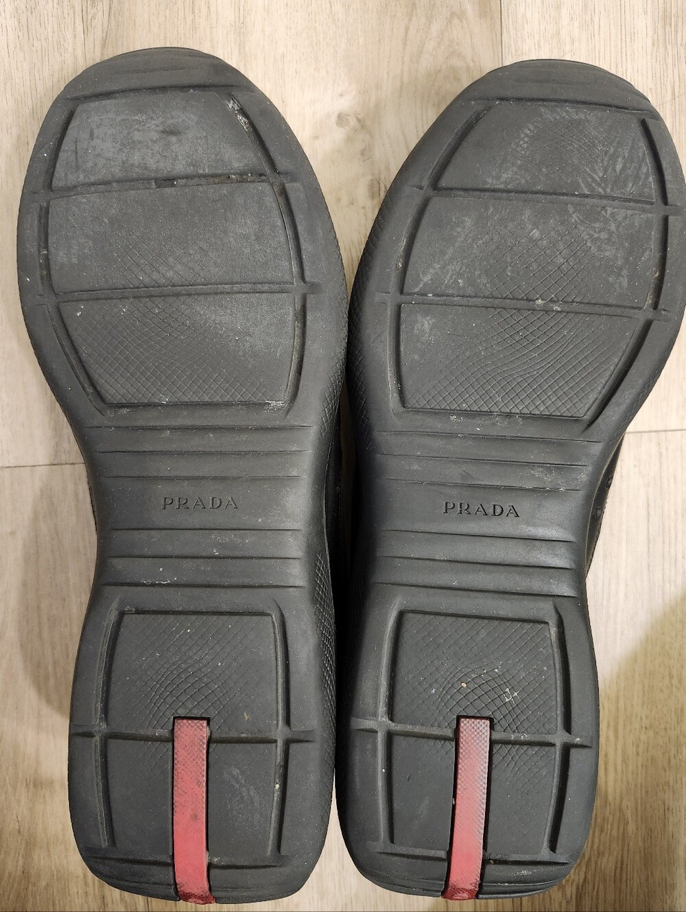 Prada America's Cup Black Nappa Leather Men's Sneakers Size 12 - Picture 8 of 8